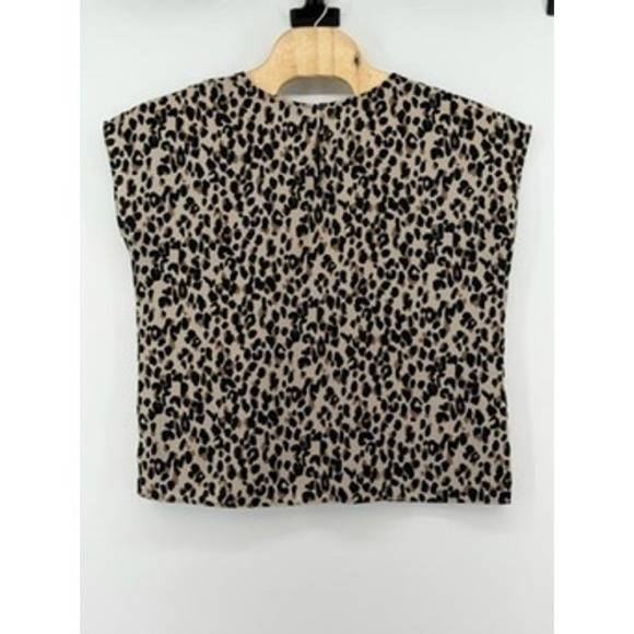 Halogen Women's XL Leopard‎ Print Cap Sleeve Top Blouse - Picture 2 of 6